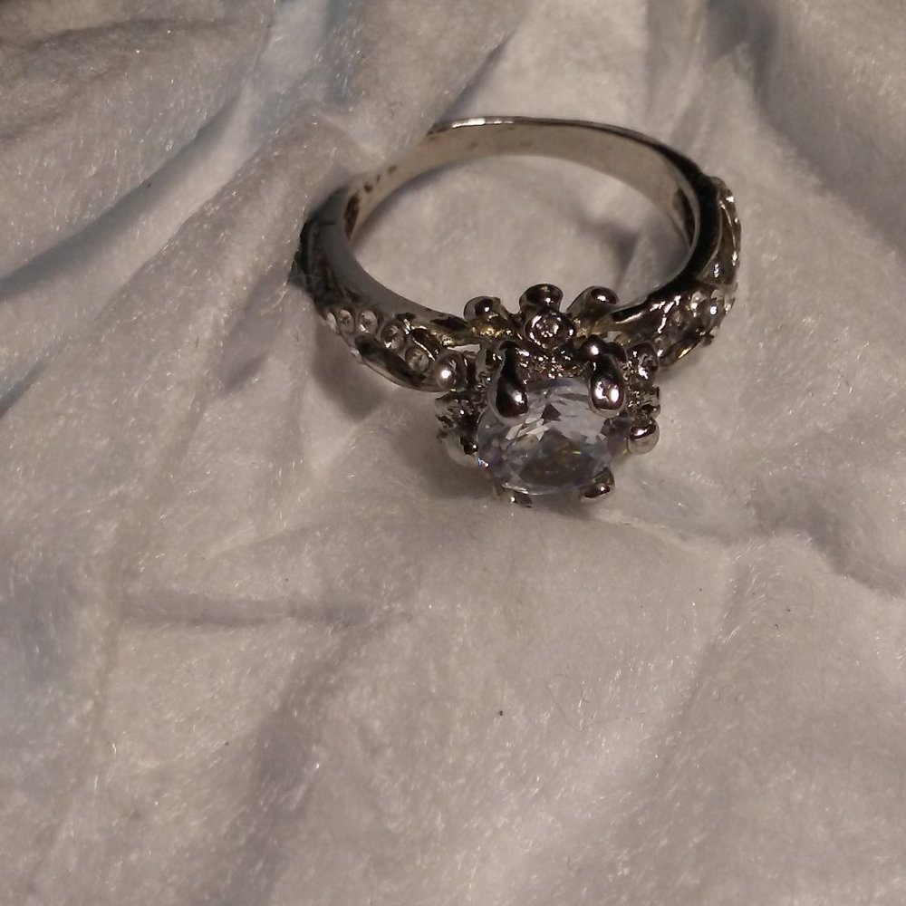 White Sapphire Diamond Ring